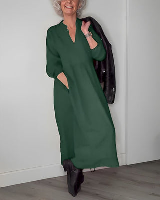 Pia - Wirbelmuster - Maxikleid - Kleider - Grün - Müller Mode