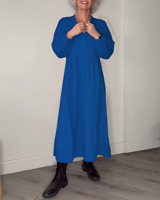 Pia - Wirbelmuster - Maxikleid - Kleider - Blau - Müller Mode