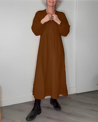 Pia - Wirbelmuster - Maxikleid - Kleider - Braun - Müller Mode