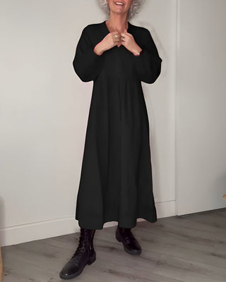 Pia - Wirbelmuster - Maxikleid - Kleider - Schwarz - Müller Mode