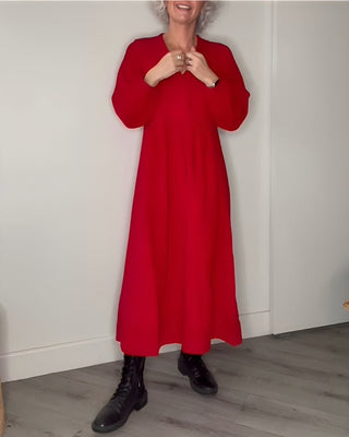Pia - Wirbelmuster - Maxikleid - Kleider - Rot - Müller Mode