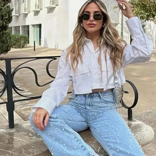 Piper - Langärmliges Bluse - Stylisch Geschnittene Länge - Bluse - Khaki - Müller Mode