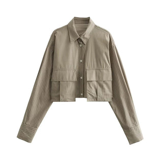 Piper - Langärmliges Bluse - Stylisch Geschnittene Länge - Bluse - Khaki - Müller Mode