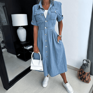 Rebekka Denim Midikleid - Kleider - Blau - Müller Mode