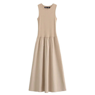 Regina Ärmelloses Midikleid mit Rundhalsausschnitt - Kleider - Khaki - Müller Mode