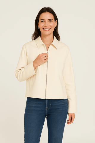 Regina Hemdjacke mit Reißverschluss - Jacken - Weiß - Müller Mode