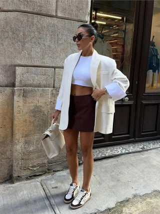 Remy Einfarbiger blazer mit Knöpfen - Blazers - Beige - Müller Mode