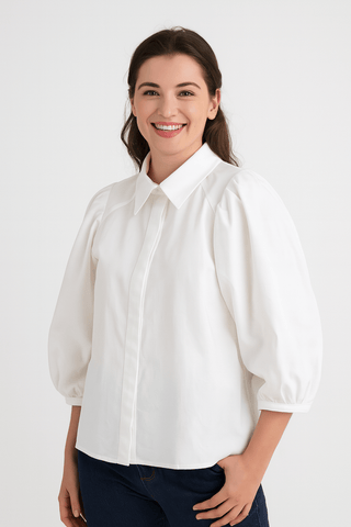 Rianne Bluse mit Puffärmeln - Bluse - Weiß - Müller Mode