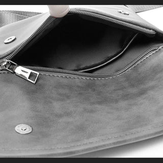 Rodney - Leder Umhängetasche - Trendy Klappe Stil - Schultertaschen - Grau - Müller Mode
