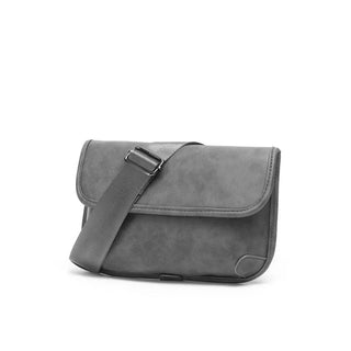 Rodney - Leder Umhängetasche - Trendy Klappe Stil - Schultertaschen - Grau - Müller Mode