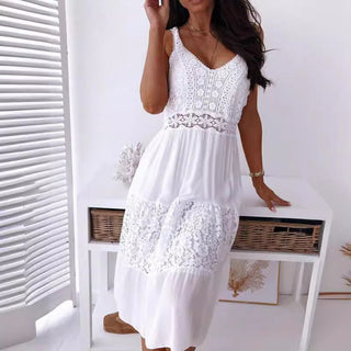 Romina - Spitzenkleid - Komfortabel - Kleider - Weiß - Müller Mode