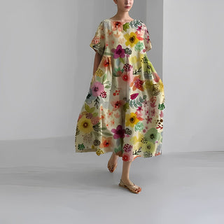 Rosa - Boho - Blumenkleid - Weites Kleid - Kleider - Mehrfarbig - Müller Mode