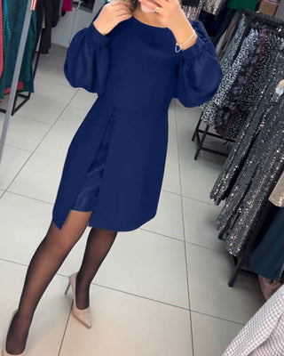 Ruby - Kleid - Stilvolle Laternenärmel - Kleider - Blau - Müller Mode