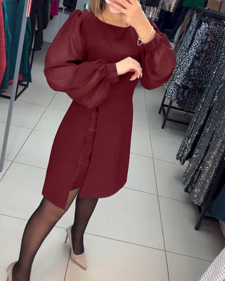 Ruby - Kleid - Stilvolle Laternenärmel - Kleider - Blau - Müller Mode