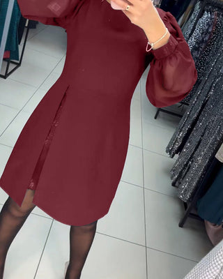 Ruby - Kleid - Stilvolle Laternenärmel - Kleider - Blau - Müller Mode
