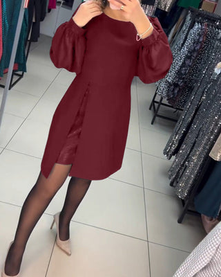 Ruby - Kleid - Stilvolle Laternenärmel - Kleider - Blau - Müller Mode