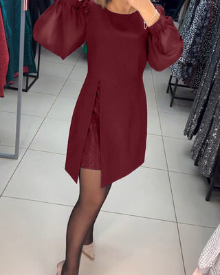 Ruby - Kleid - Stilvolle Laternenärmel - Kleider - Rot - Müller Mode