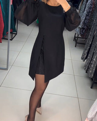 Ruby - Kleid - Stilvolle Laternenärmel - Kleider - Schwarz - Müller Mode