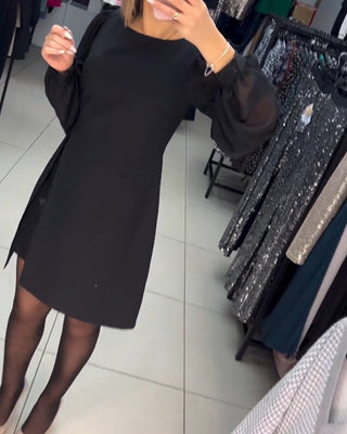 Ruby - Kleid - Stilvolle Laternenärmel - Kleider - Schwarz - Müller Mode