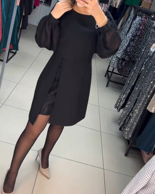 Ruby - Kleid - Stilvolle Laternenärmel - Kleider - Schwarz - Müller Mode