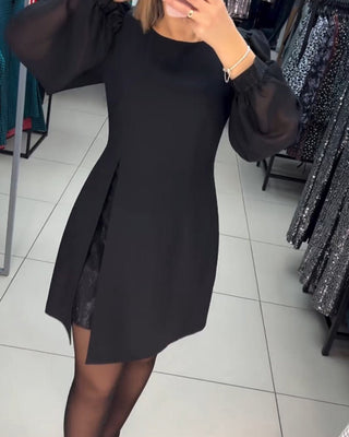 Ruby - Kleid - Stilvolle Laternenärmel - Kleider - Schwarz - Müller Mode
