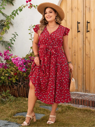 Salome - Sommerkleid - V - Ausschnitt Falten - Kleider - Rot - Müller Mode
