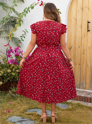 Salome - Sommerkleid - V - Ausschnitt Falten - Kleider - Rot - Müller Mode