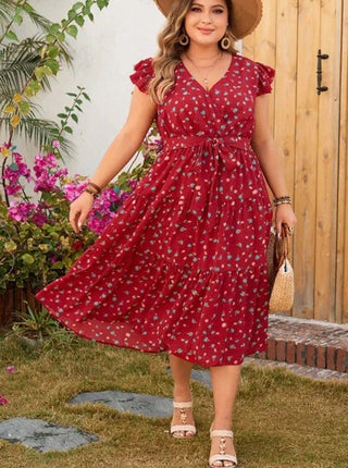 Salome - Sommerkleid - V - Ausschnitt Falten - Kleider - Rot - Müller Mode