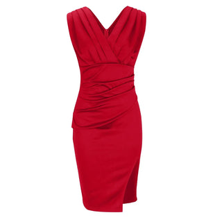 Samira - V - Ausschnitt Plissiertes Kleid - Ärmellos - Kleider - Lila - Müller Mode