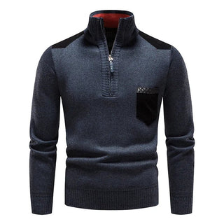 Sebastian - Pullover mit Reißverschluss - Strickwaren - Blau - Müller Mode