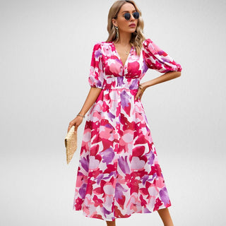 Serena - Kleid - Abstrakte Muster - Kleider - Rosa - Müller Mode