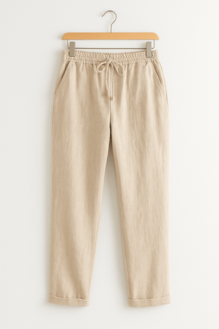 Shirley Hose mit Gummibund und Kordelzug - Hosen - Beige - Müller Mode