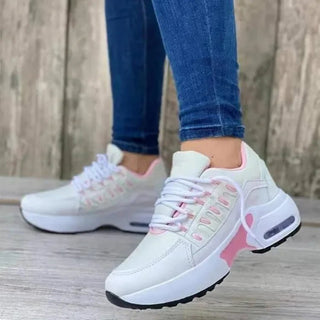 Sille - Bequeme Trainingsschuhe - Wanderschuhe - Sneakers - Weiß - Rosa - Müller Mode