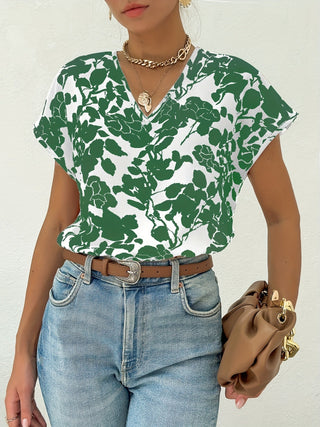 Sina - T-Shirt - Kurze Ärmel - Tops - Grün - Müller Mode