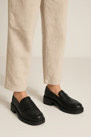 Sjoerd Leder Loafer mit Profilsohle - Loafers - Schwarz - Müller Mode