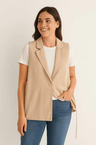 Suzan Weste mit Bindegürtel und Reverskragen - Jacken - Khaki - Müller Mode
