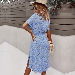 Svea - Sommerkleid - Knopfleiste und Gürtel - Kleider - Grün - Müller Mode