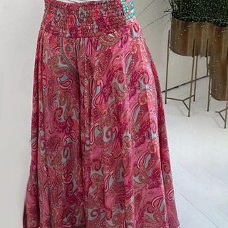 Tabea - Ethnische Paisley Print Maxi - Hose - Bohemian - Stoffhosen - Rot - Müller Mode