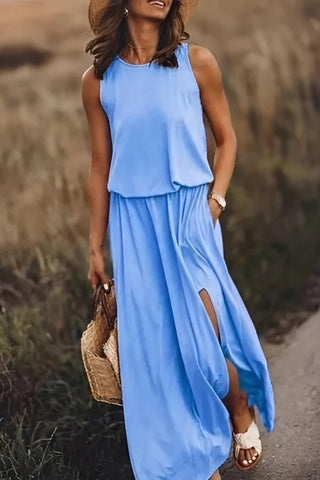 Thalea - Kleid - Rundhalsausschnitt - Kleider - Hellblau - Müller Mode