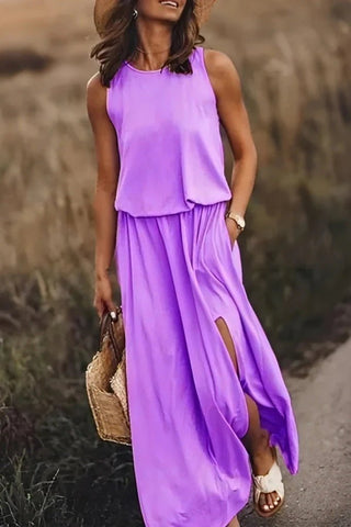 Thalea - Kleid - Rundhalsausschnitt - Kleider - Lila - Müller Mode