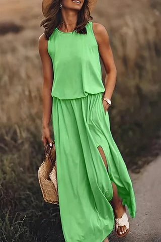 Thalea - Kleid - Rundhalsausschnitt - Kleider - Hellgrün - Müller Mode