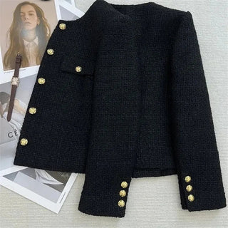 Thania - Tweed - Blazer - Herbst - Outerwear - Blazers - Schwarz - Müller Mode