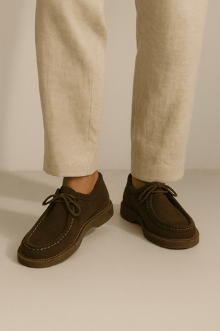 Theodore Wildleder Schnürschuhe mit Profilsohle - Sneakers - Braun - Müller Mode