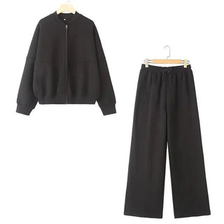 Tiera - Jacke und Hose Set - Gemütliche Herbstmode - Sets - Schwarz - Müller Mode
