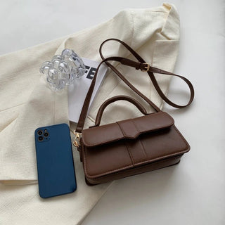 Tisha - Vintage - Schultertasche - Quadratische Form - Schultertaschen - Dunkelbraun - Müller Mode