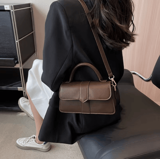 Tisha - Vintage - Schultertasche - Quadratische Form - Schultertaschen - Dunkelbraun - Müller Mode