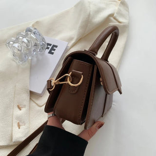 Tisha - Vintage - Schultertasche - Quadratische Form - Schultertaschen - Dunkelbraun - Müller Mode