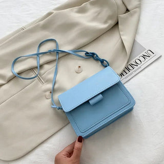 Trista - Crossbody - Tasche aus Leder - Zeitloser Klappenstil - Schultertaschen - Blau - Müller Mode