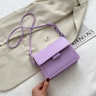 Trista - Crossbody - Tasche aus Leder - Zeitloser Klappenstil - Schultertaschen - Lila - Müller Mode