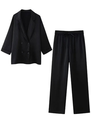 Trixia - Blazer und Hosen Set - Lose Passform - Sets - Schwarzer Anzug - Müller Mode